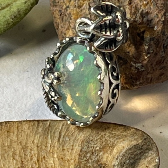 Natural Opal Pendant S925 Sterling Sliver Crystal Gemstone - Picture 3 of 8